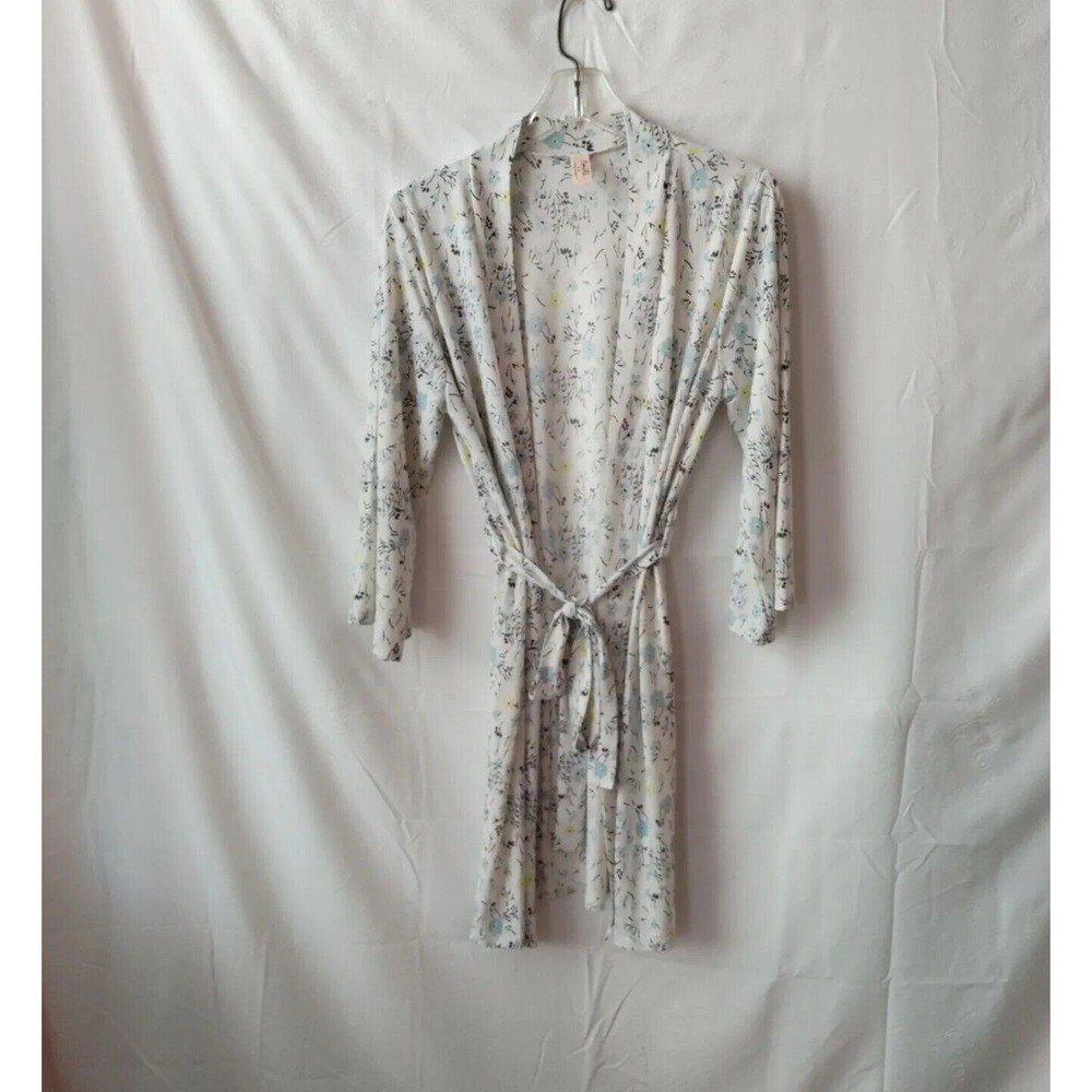 Nanette Lepore Floral Robe  Cottagecore Mini Loungewear Spa Women's Size Medium